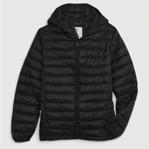 GAP Kids 100% Recycled Lightweight Puffer Hooded Jacket Large Primaloft
